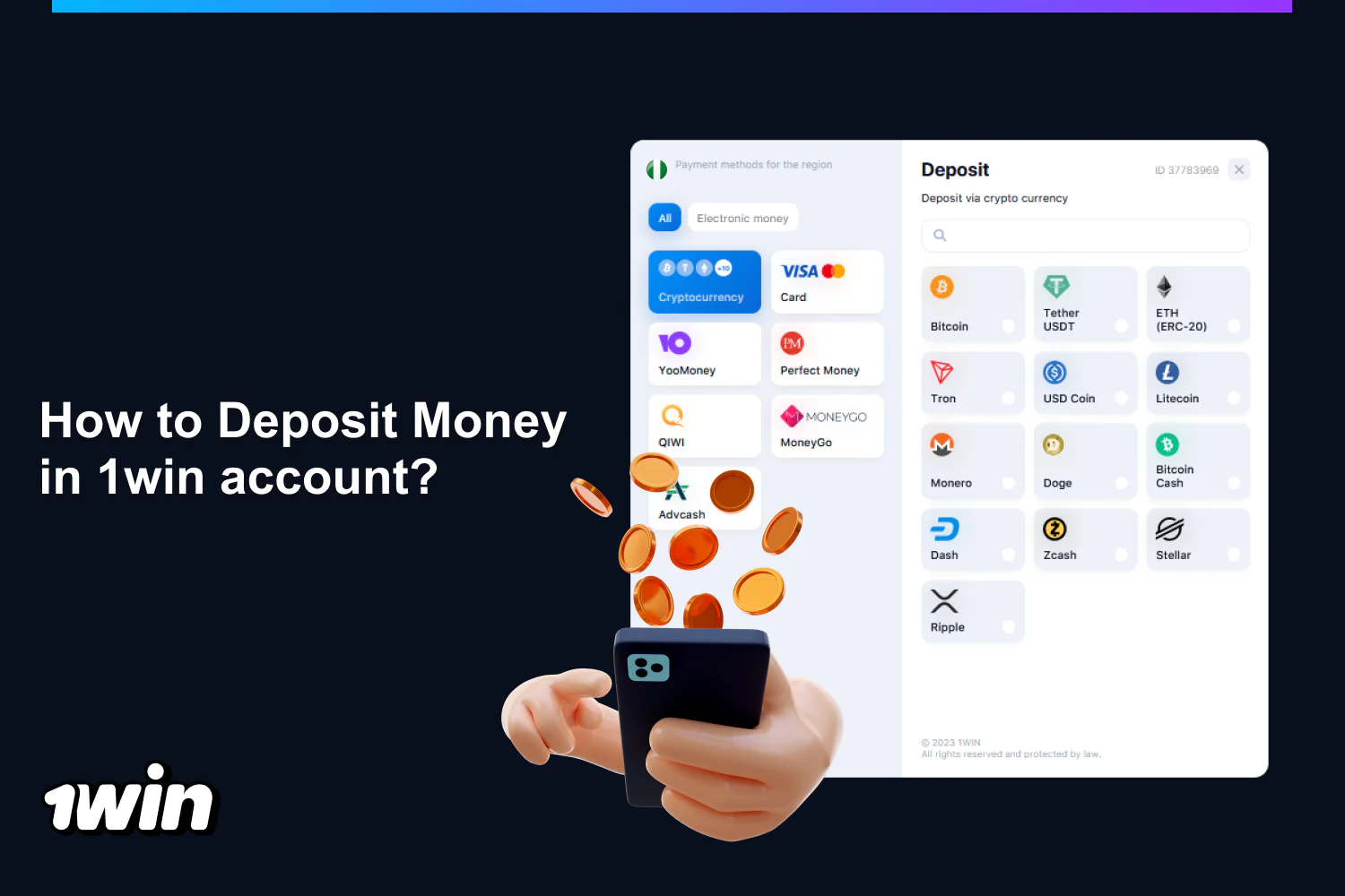 Funding an account at 1win is easy for newcomers from Nigeria