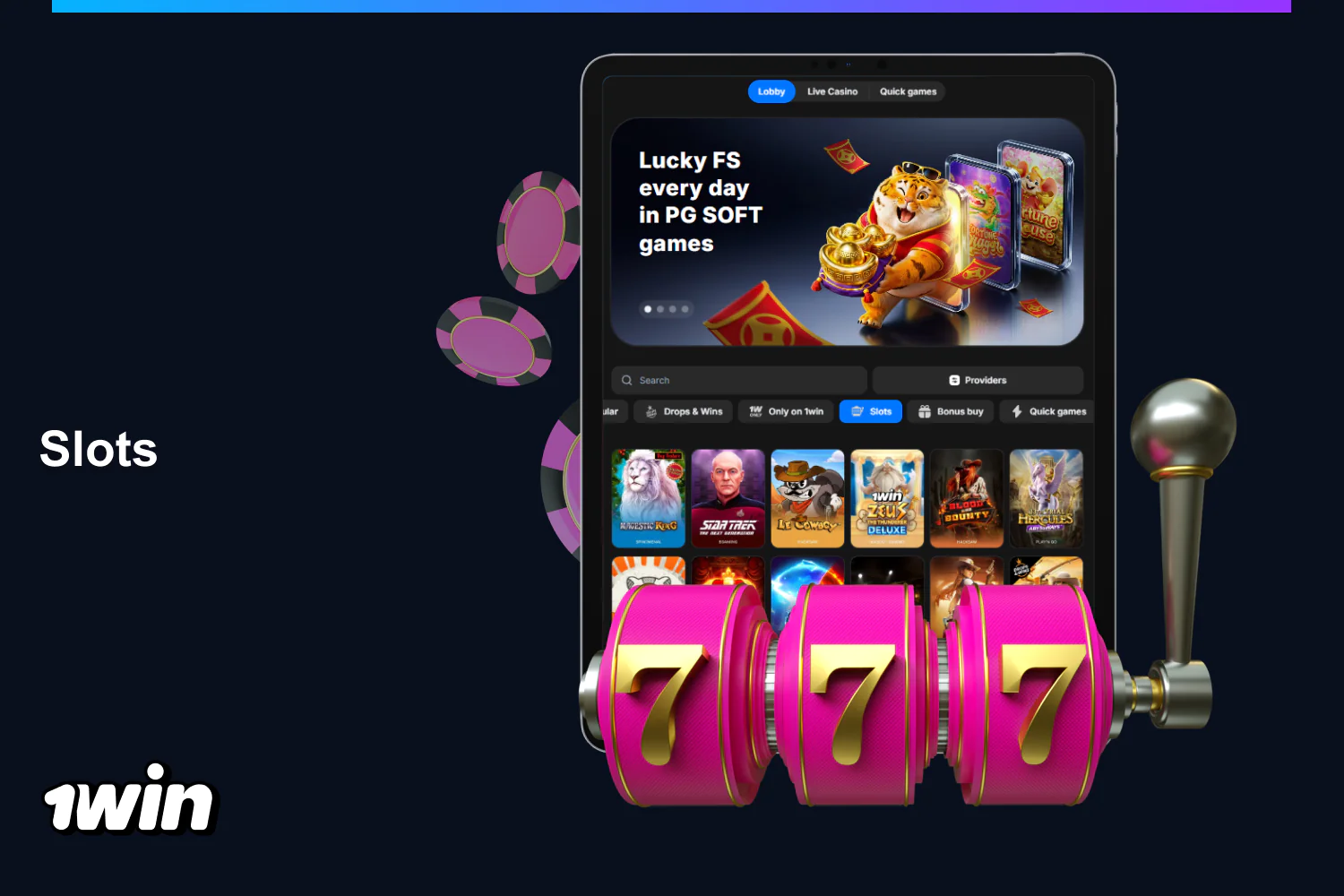 Players from Nigeria have access to 11,000+ slots with different themes, bonus levels and free spins at 1win Casino