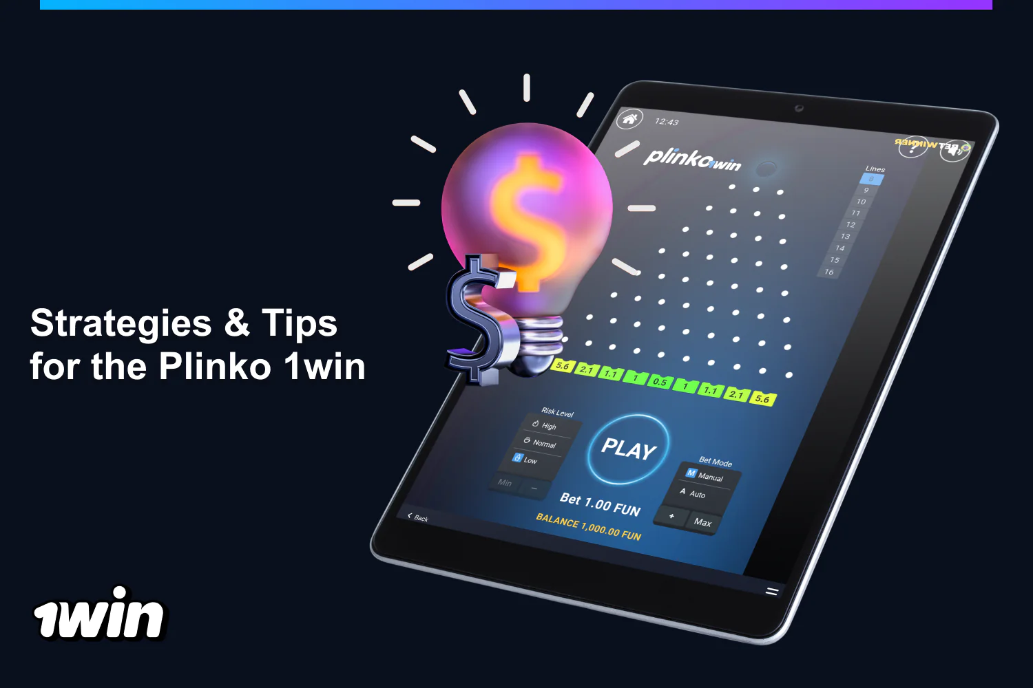 Experienced users from Nigeria have come up with various strategies and tips that increase the chances of winning at 1win Plinko